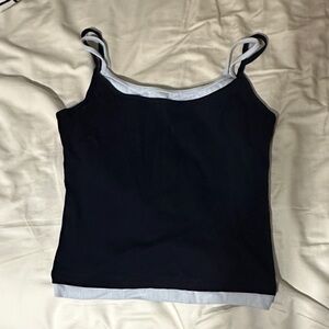 Wild fable navy & light blue layered tank top